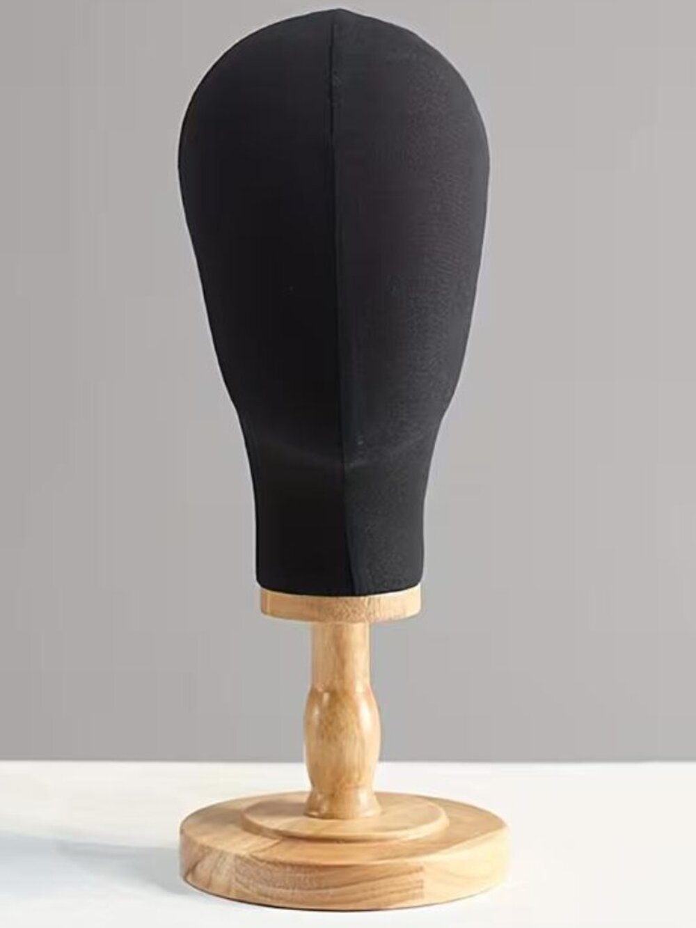 WIG MANNEQUIN WITH WOODEN STAND